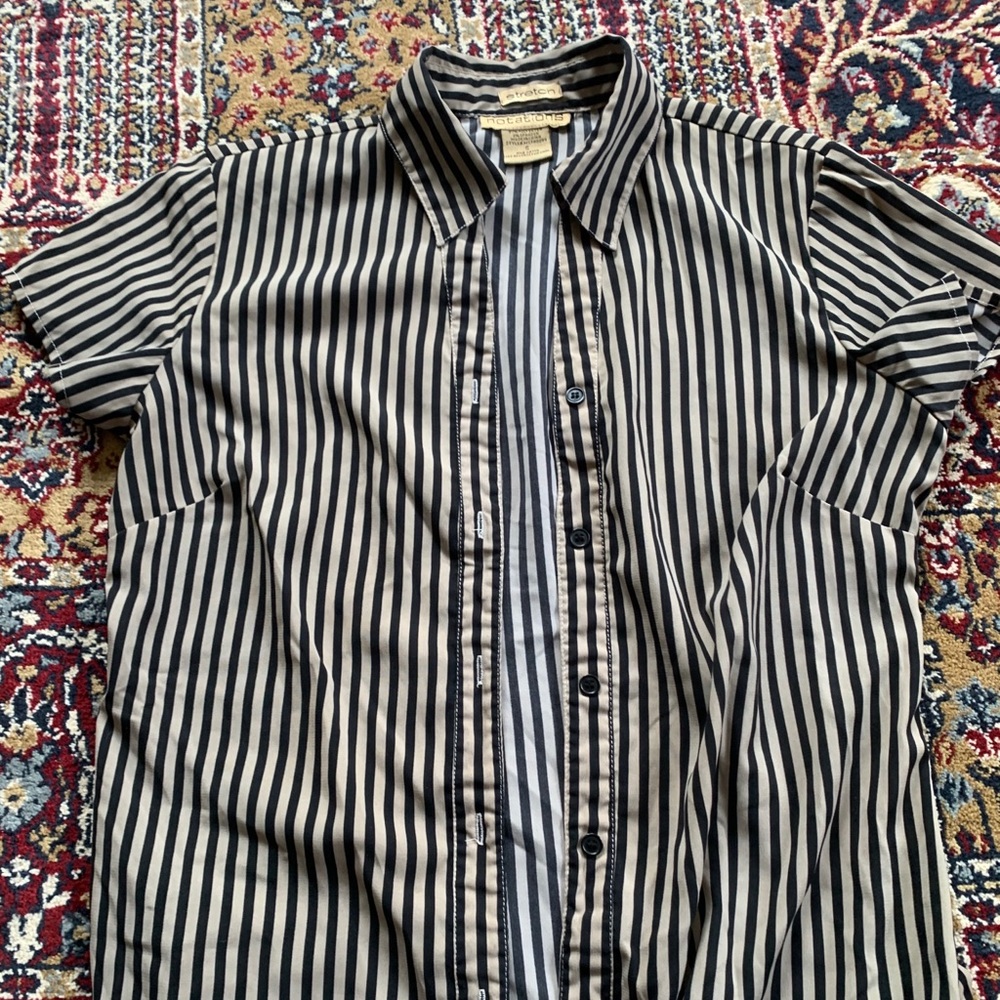 striped button up